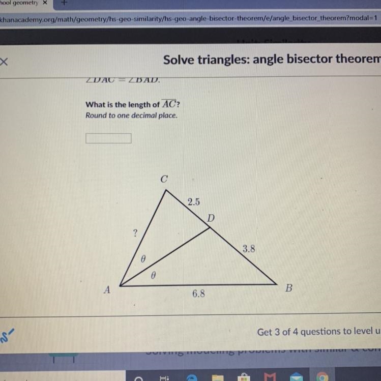 ZDAC ZBAD. What is the length of AC? Round to one decimal place. URGENT I NEED HELP-example-1