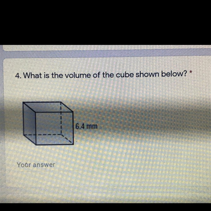 What is the volume of a 6.4mm cube-example-1