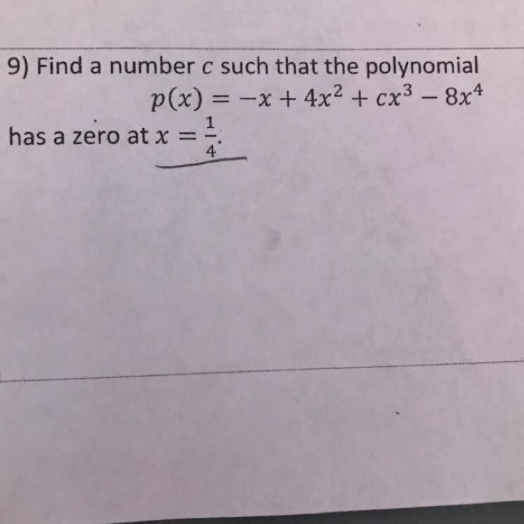 Find a number C such that the polynomial p(x)= -x+4x^2+Cx^3-8x^4-example-1