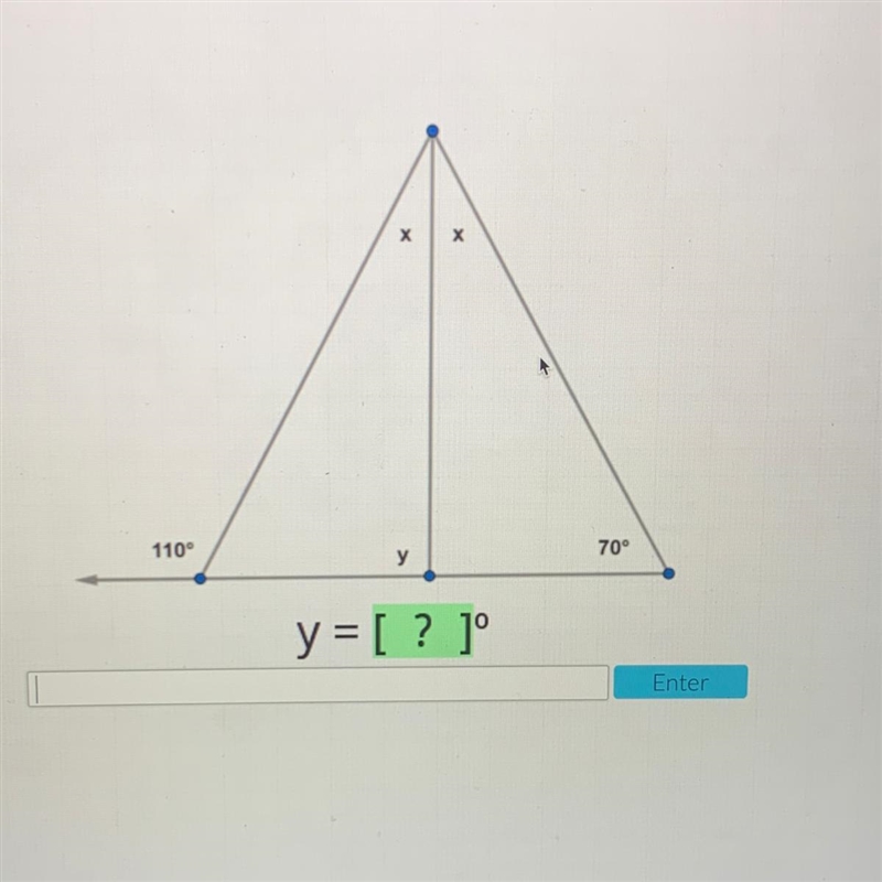 Х х 110° y 70° y = [ ? 1° Enter-example-1