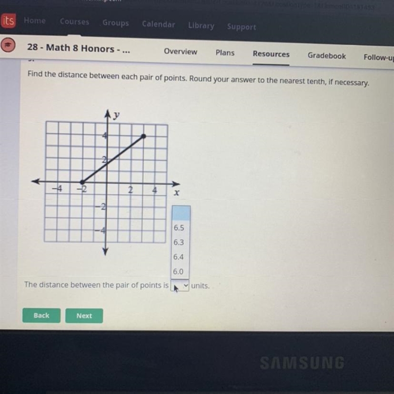 Find the distance of each pair of points. Round your answer to the nearest tenth, if-example-1