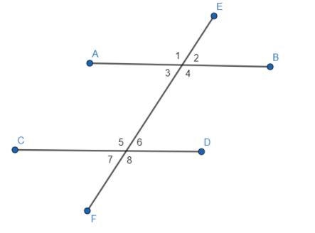 In the diagram below AB CD. If <7 = 52 °, then what is the measure of <4-example-1