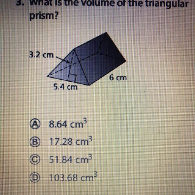 3. What is the volume of the triangular prism?-example-1