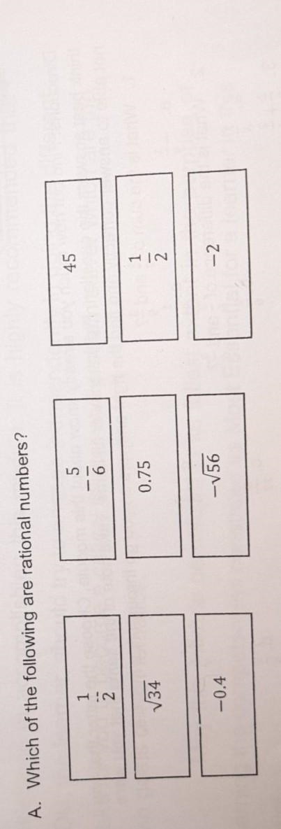 Which of the following are rational numbers? ​-example-1