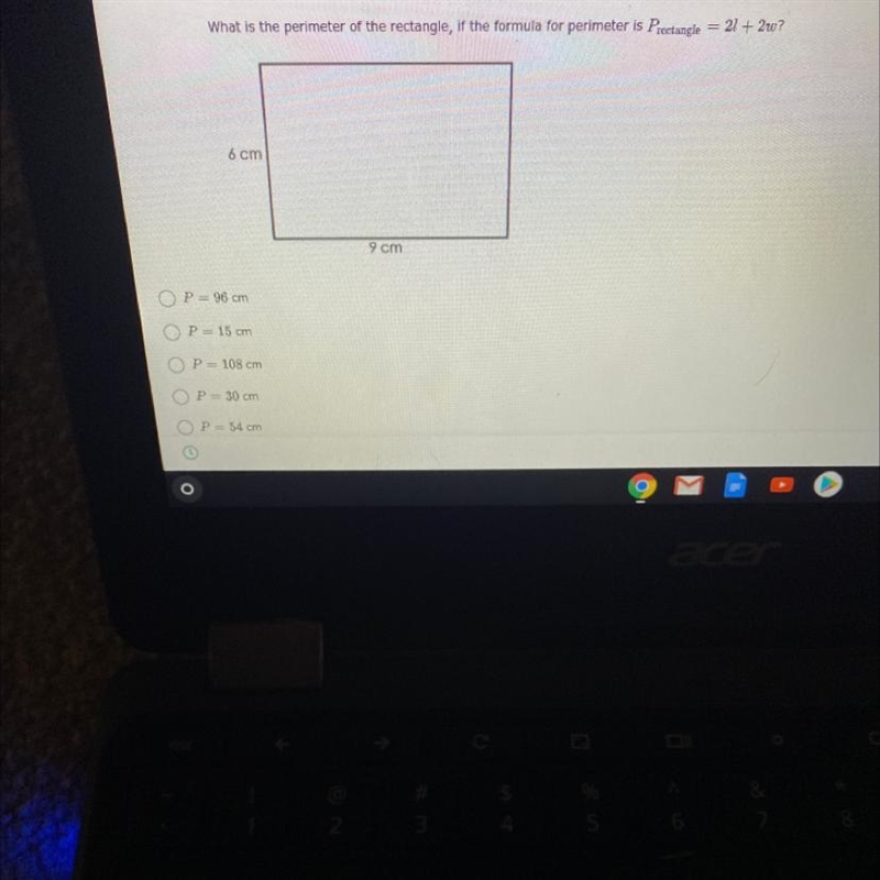 What is the perimeter of the rectangle, if the formula for perimeter is Prectangle-example-1