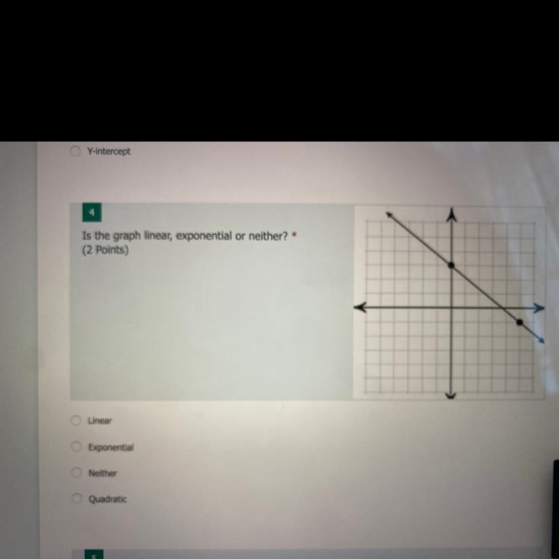 Is the graph linear exponential or neither?-example-1