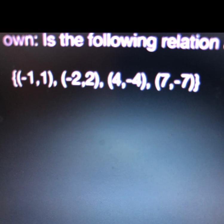 Is the following relation a function?-example-1