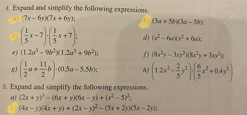 Please help me with 4/a, b, c and 5/b-example-1