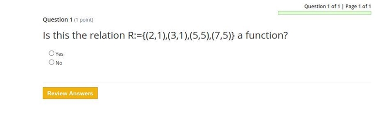 Is this the relation R:={(2,1),(3,1),(5,5),(7,5)} a function?-example-1