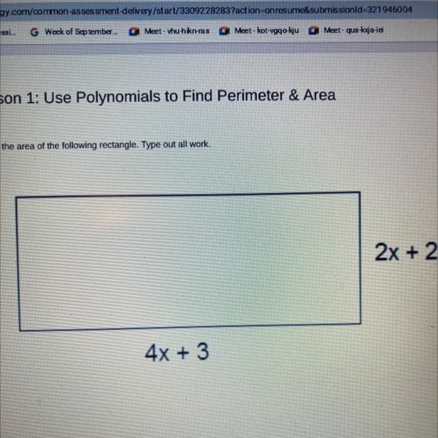 Find the area of the following rectangle-example-1