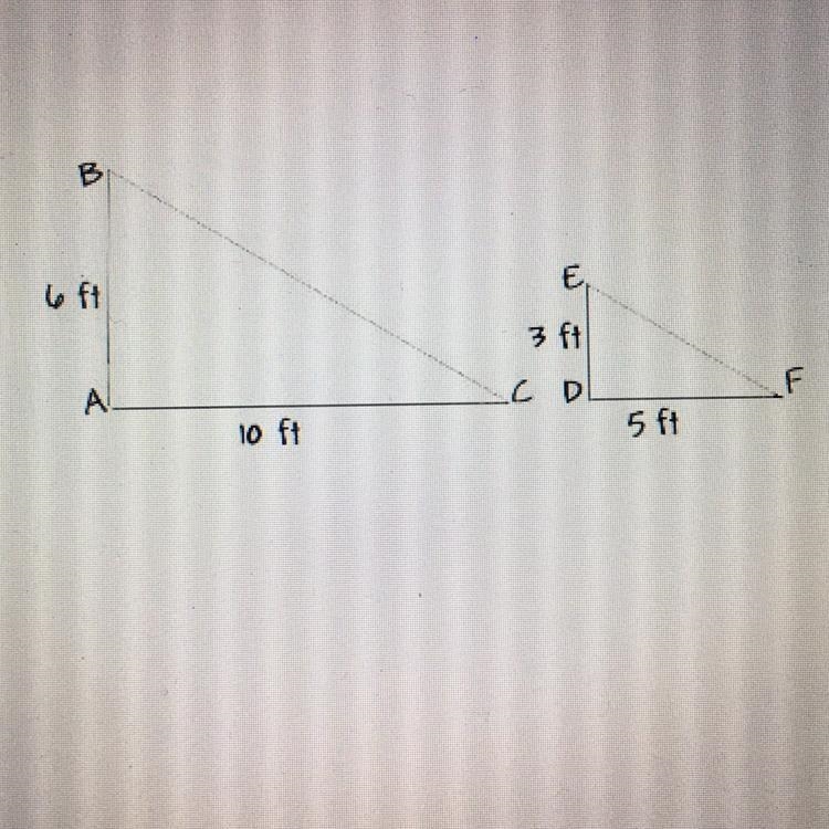 HELP ASAP!! PLEASE!!Given these two triangles, determine if they are similar and justify-example-1