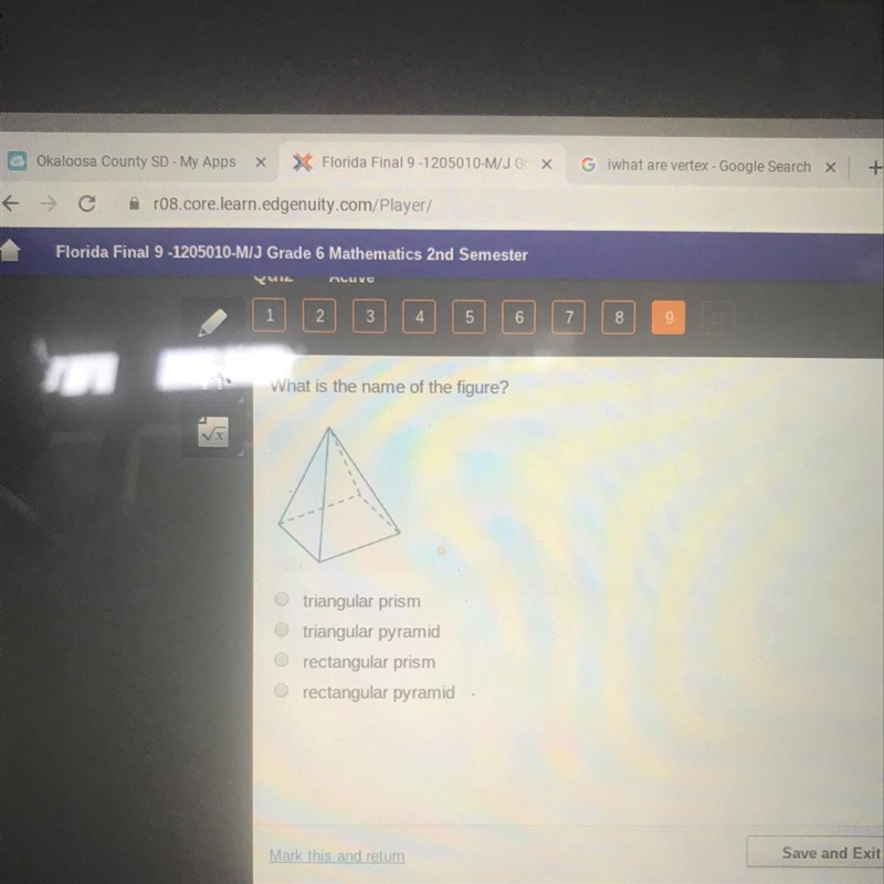 What is the name of this figure? triangular prism triangular pyramid rectangular prism-example-1