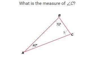 What is the measure of a) 30 degrees b) 40 degrees c) 70 degrees d) 110 degrees-example-1