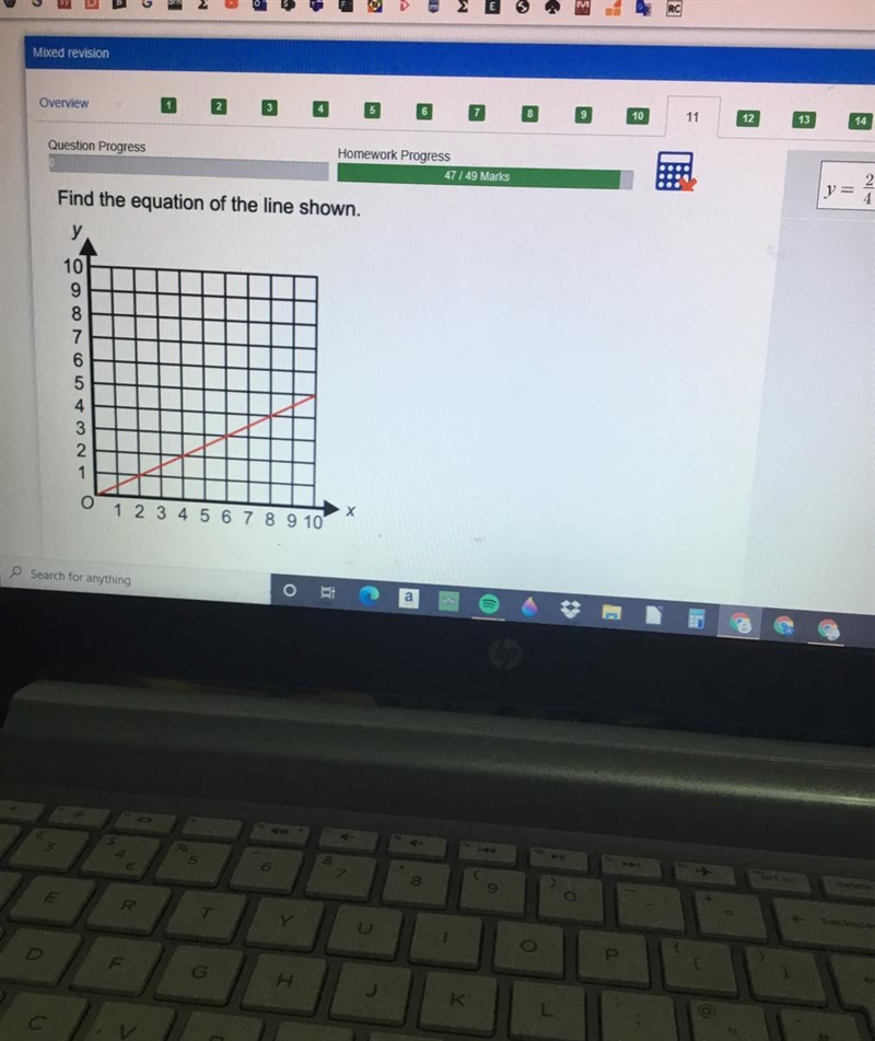 Find the equation of the line shown-example-1