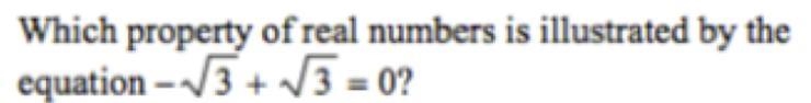 The options are: Additive Identity commutative property of addition Associative property-example-1