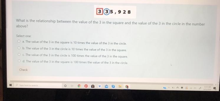 What is the relationship between the value of the 3 in the square and the value of-example-1