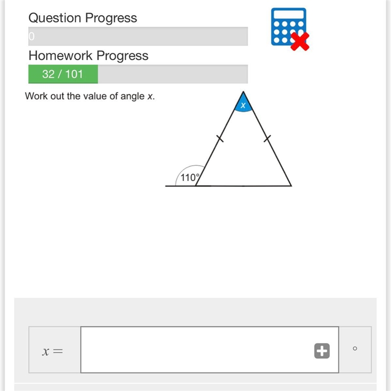 What is the value of angle x-example-1