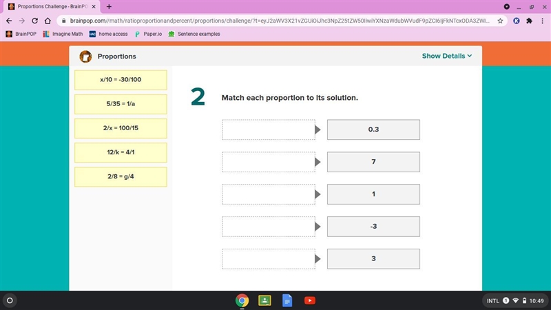 Match each proportion to its solution.-example-1