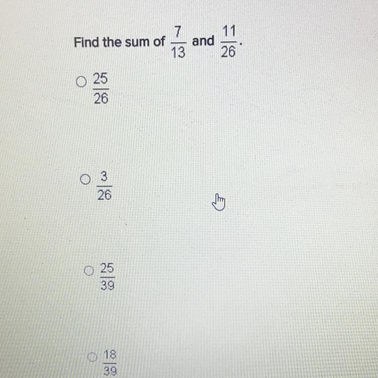 Find the sum of 7/13 and 11/26-example-1