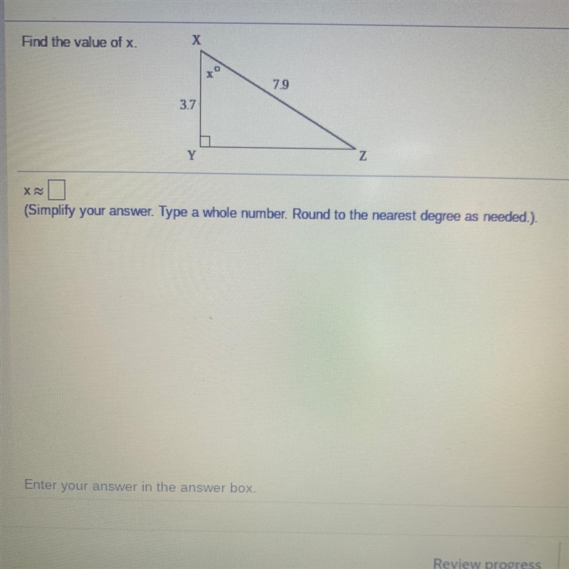 Please help!! Find the value of x-example-1