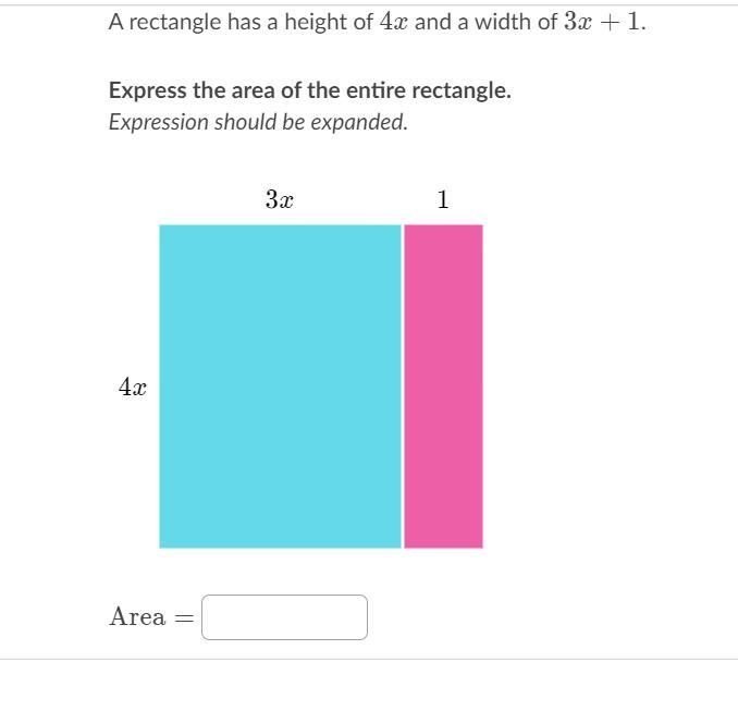 A rectangle has a height of 4x and a width of 3x+1-example-1