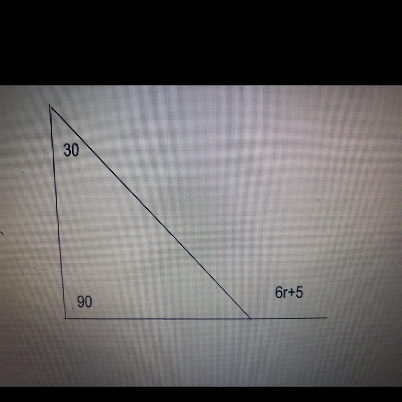 6. Find the value of r in the following triangle.-example-1