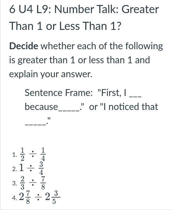 Decide whether each of the following is greater than 1 or less than 1 and explain-example-1