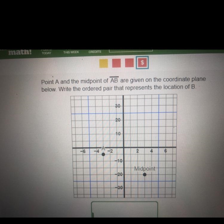 I need the ordered pair that represents the location of B-example-1