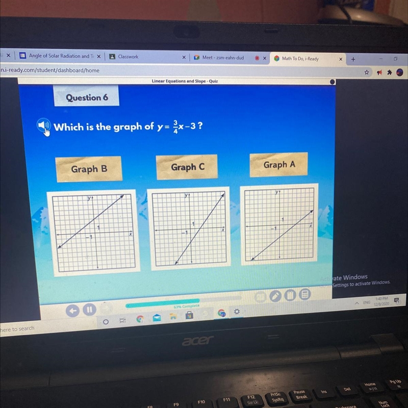 Which is the graph of Y=3/5x-3-example-1