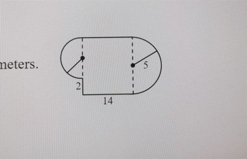 1. Find the perimeter of the figure at right. Dimensions are in meters.​-example-1