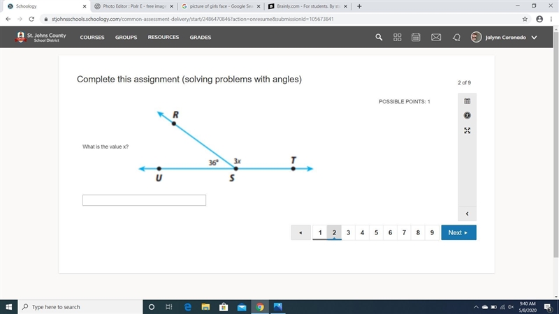 What is the value of X-example-1