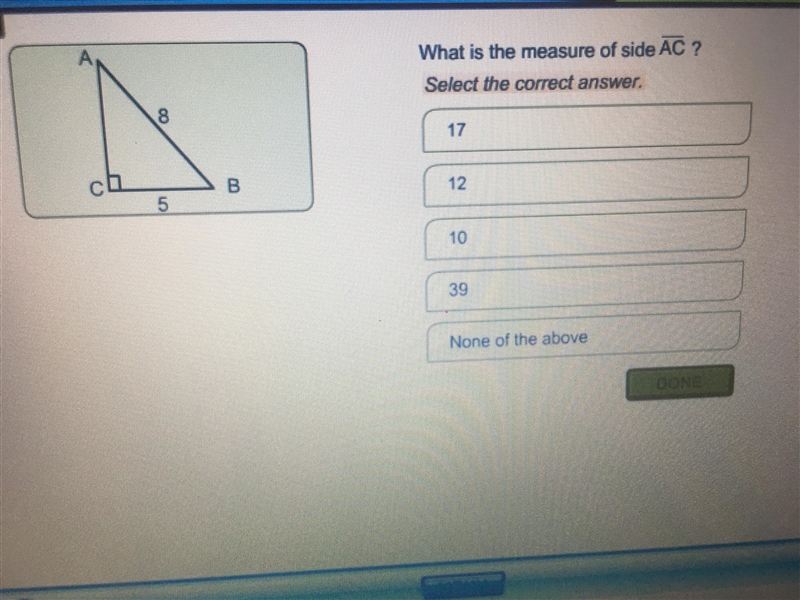 What is the measure of AC 17 12 10 39 None of the above-example-1