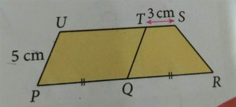 3. In the diagram, PQTU is a parallelogram with a perimeter of 24 cm and an area of-example-1