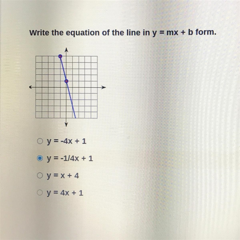 Write the equation of the line in y = mx + b form. I need help-example-1