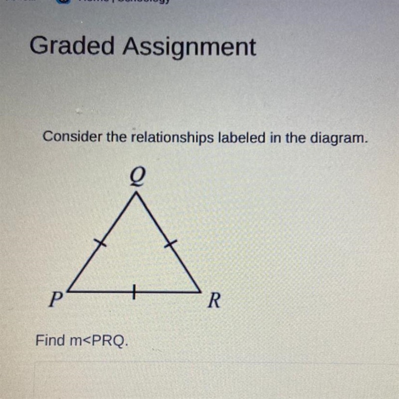 Consider the relationships labeled in the diagram. Q Á P Р R Find m-example-1