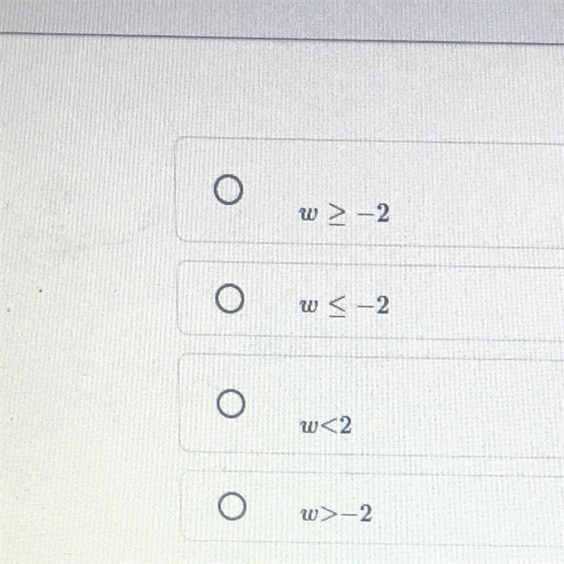 What is the solution set for --4w – 7 > w +3?-example-1