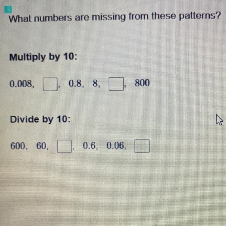 What numbers are missing from these patterns? plz helpp fast (10 points)-example-1