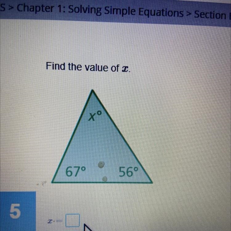 Find the value of X. to 67° 56°-example-1