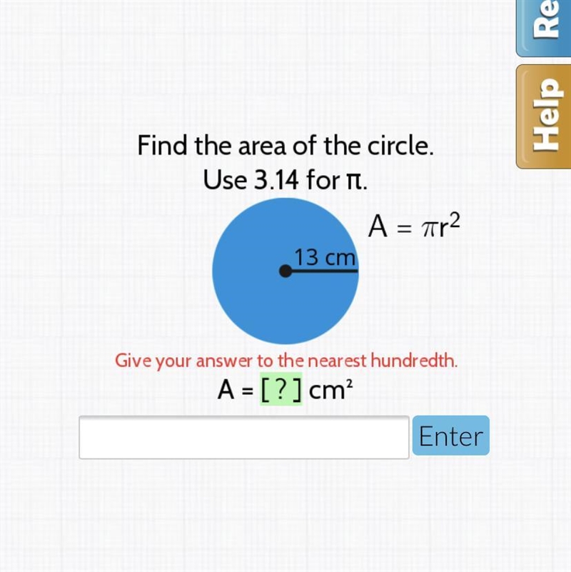 Find the area of the circle use 3.14 for-example-1