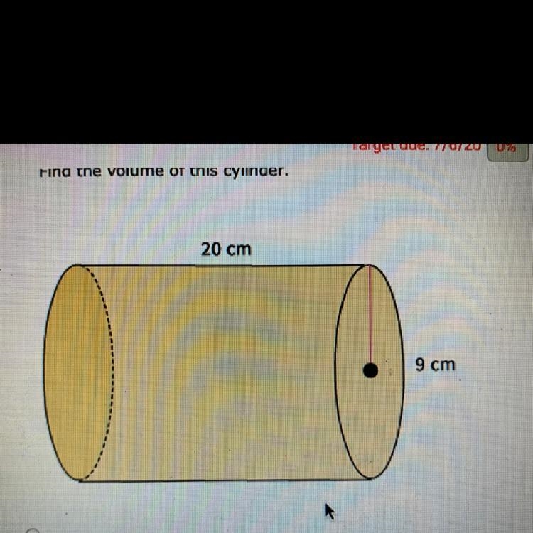 Find the volume of the cylinder-example-1