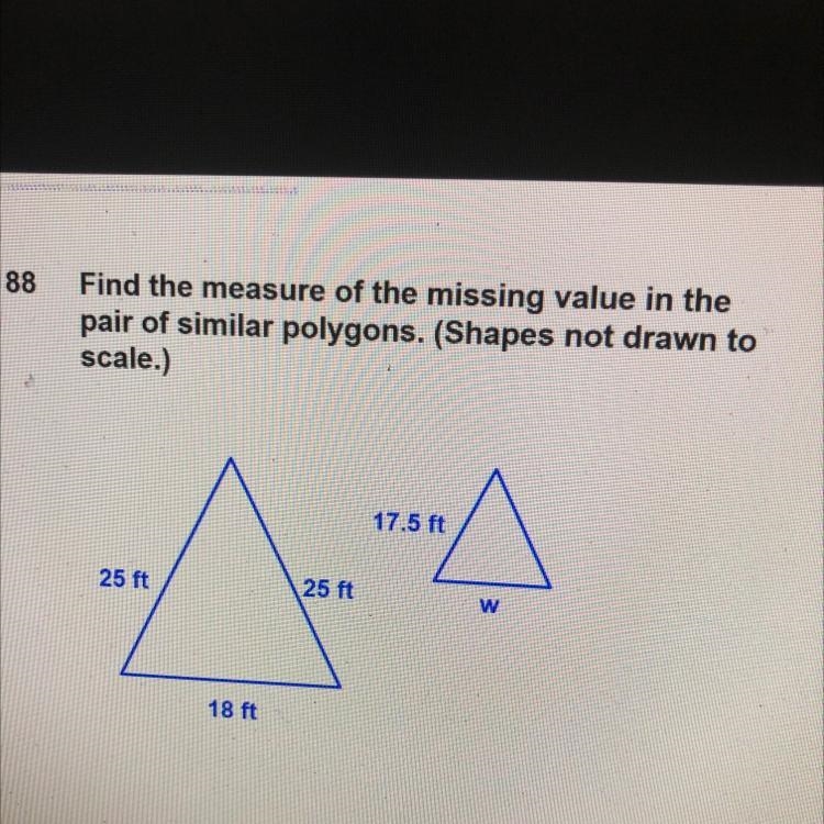 Find the measure of the missing value in the pair of similar polygons. (Shapes not-example-1