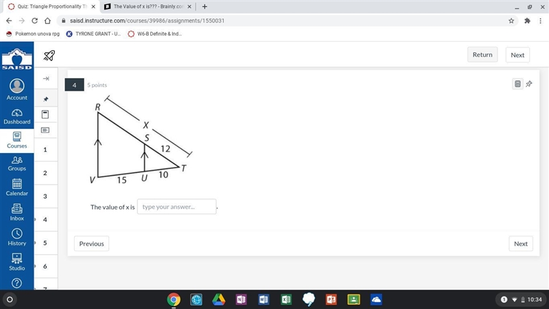 The value of x is???-example-1