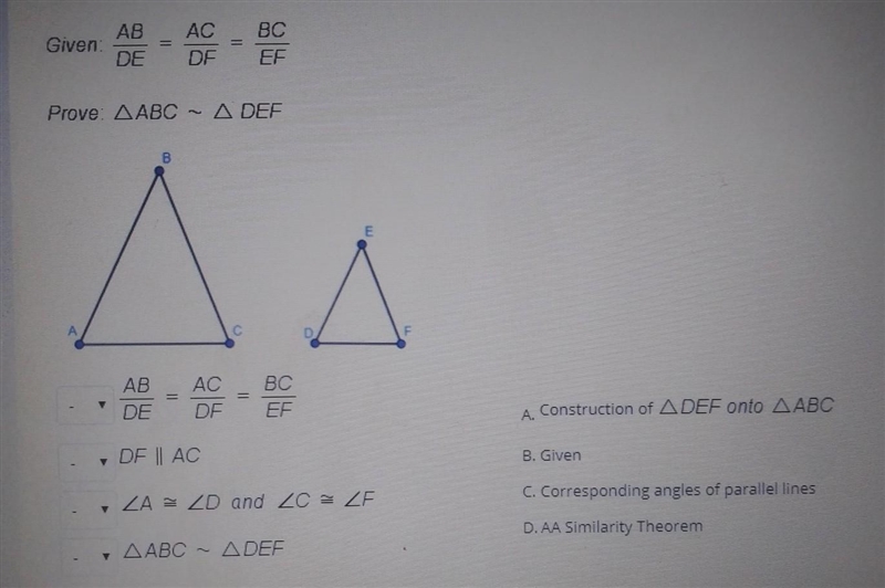 Please help me with this proof. Help me match it​-example-1