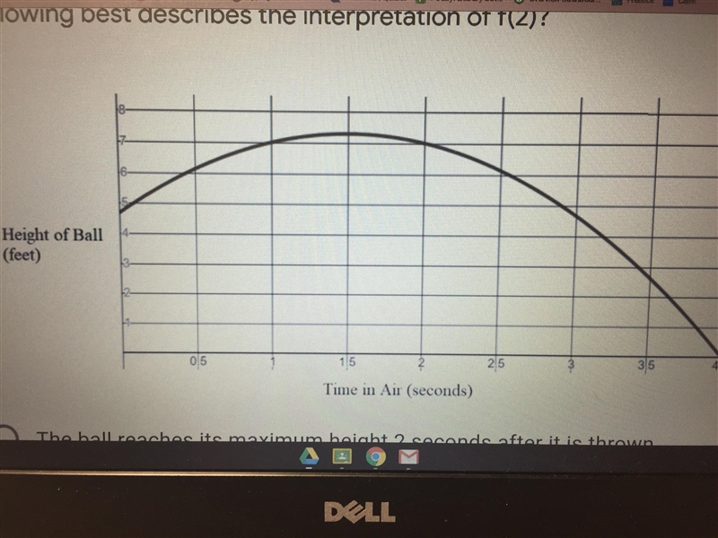 PLEASE HELP!!! Due very soon!! - The graph below represents the height of a football-example-1