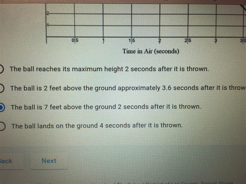 PLEASE HELP!!! Due very soon!! - The graph below represents the height of a football-example-2