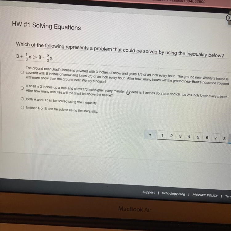 Which of the following represents a problem that could be solved by using the inequality-example-1