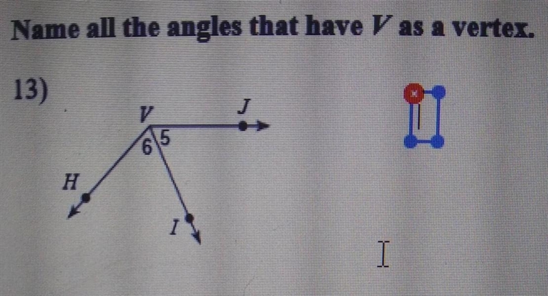 Name all the angles that have V as a Vertex​-example-1