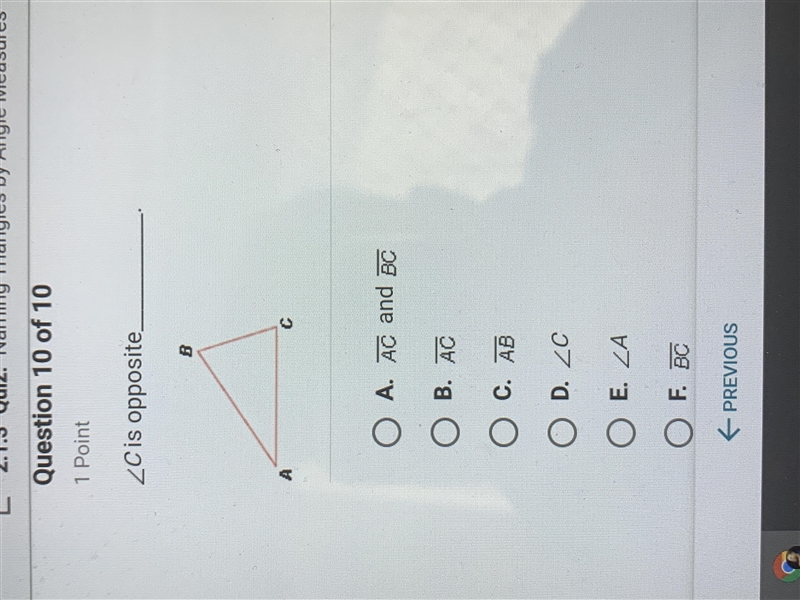 Angle C is opposite blank.-example-1