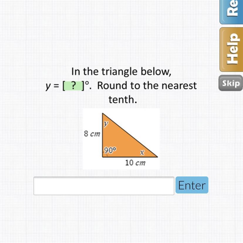 Find the value of y in the given triangle-example-1