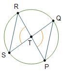 Circle T has diameters RP and QS. The measure of ∠RTQ is 12° less than the measure-example-1